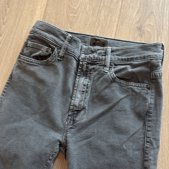 MOTHER The Insider Crop Step Fray Chalk Faded Black Size 25 - Picture 10 of 11